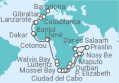 Itinerario del Crucero Vuelta al mundo - Seabourn