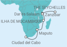 Itinerario del Crucero Mozambique - Seabourn