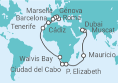 Itinerario del Crucero Desde Civitavecchia a Dubái  - Costa Cruceros