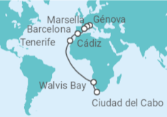 Itinerario del Crucero Francia, España, Namibia - Costa Cruceros