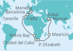 Itinerario del Crucero Desde Marsella (Francia) a Dubái (EAU) - Costa Cruceros