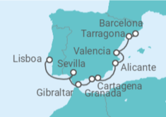 Itinerario del Crucero España y Lisboa - Silversea