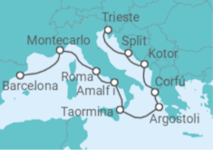 Itinerario del Crucero Majestuoso Mediterráneo - Regent Seven Seas