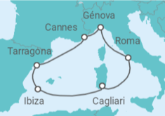 Itinerario del Crucero Italia, Francia, España - MSC Cruceros