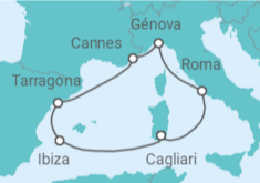 Itinerario del Crucero Italia, Francia, España - MSC Cruceros