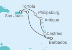 Itinerario del Crucero Santos y mares del Caribe - Virgin Voyages