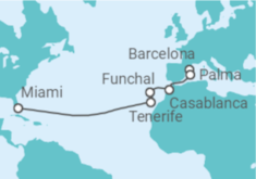 Itinerario del Crucero De Barcelona a Miami - Virgin Voyages