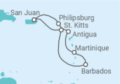 Itinerario del Crucero St. Kitts, Barbados y Martinica  - Virgin Voyages