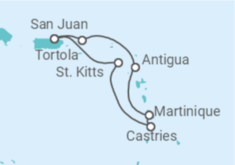 Itinerario del Crucero De Castries a Antigua - Virgin Voyages