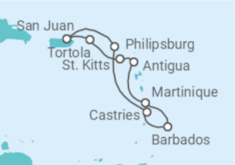 Itinerario del Crucero Mares de Sol e Islas Santas - Virgin Voyages