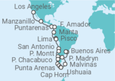 Itinerario del Crucero Gran Aventura en Los Andes y Cabo de Hornos - Princess Cruises