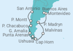 Itinerario del Crucero Cabo de Hornos y Estrecho de Magallanes - Princess Cruises