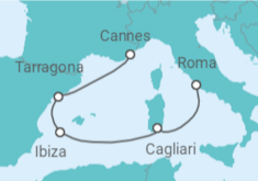 Itinerario del Crucero España, Italia - MSC Cruceros