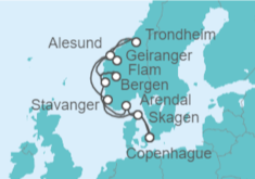 Itinerario del Crucero Fiordos Noruegos - Silversea