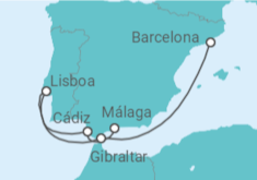 Itinerario del Crucero Gibraltar, Portugal y España - Costa Cruceros