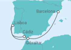 Itinerario del Crucero Gibraltar, Portugal - Costa Cruceros