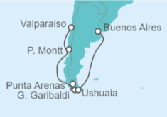 Itinerario del Crucero Chile y Argentina - Silversea