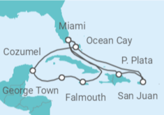 Itinerario del Crucero Puerto Rico, Jamaica, Islas Caimán, México - MSC Cruceros