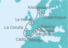 Itinerario del Crucero Francia, España - Costa Cruceros