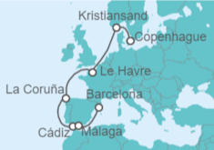 Itinerario del Crucero Francia, España - Costa Cruceros