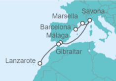 Itinerario del Crucero Francia, Italia, España y Gibraltar - Costa Cruceros