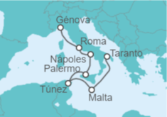 Itinerario del Crucero Malta, Túnez e Italia - Costa Cruceros