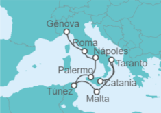 Itinerario del Crucero Italia, Malta y Túnez - Costa Cruceros