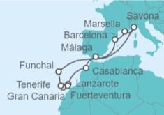 Itinerario del Crucero Sabores exóticos y paisajes lunares - Costa Cruceros