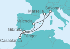 Itinerario del Crucero Océano magnético - Costa Cruceros