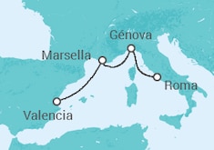 Itinerario del Crucero Francia, Italia - MSC Cruceros