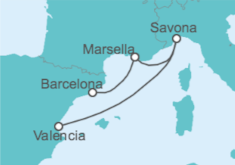 Itinerario del Crucero Italia, Francia - Costa Cruceros