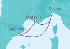 Itinerario del Crucero Francia, España - Costa Cruceros