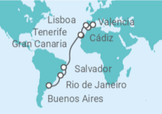 Itinerario del Crucero España, Portugal, Brasil - MSC Cruceros