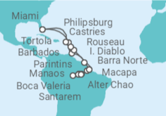 Itinerario del Crucero Explorando el Amazonas - Holland America Line