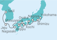 Itinerario del Crucero Osaka, Kochi, Jeju y Nagoya  - NCL Norwegian Cruise Line