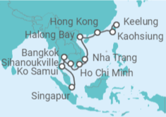 Itinerario del Crucero Hong Kong y Tailandia - NCL Norwegian Cruise Line