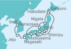 Itinerario del Crucero Jeju, Nagoya, Sapporo y Hakodate - NCL Norwegian Cruise Line
