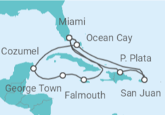 Itinerario del Crucero Jamaica, Islas Caimán, México, Puerto Rico - MSC Cruceros