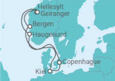 Itinerario del Crucero Tierra de los vikingos - Costa Cruceros
