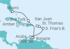 Itinerario del Crucero Islas del Caribe meridional - Princess Cruises