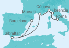 Itinerario del Crucero Gibraltar, Francia, Italia - Princess Cruises