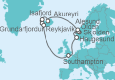 Itinerario del Crucero Fiordos Noruegos e Islandia - Princess Cruises