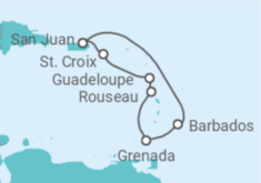 Itinerario del Crucero Caribe Sur con Barbados - Princess Cruises