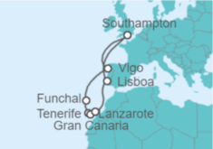 Itinerario del Crucero Islas Canarias, Lisboa y Vigo - Princess Cruises