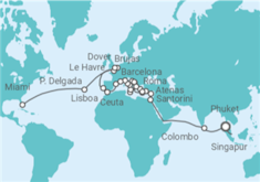 Itinerario del Crucero Vuelta al mundo - Princess Cruises