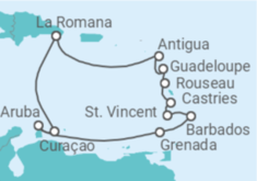 Itinerario del Crucero Caribe y Barbados - AIDA