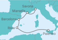 Itinerario del Crucero Francia, España - Costa Cruceros