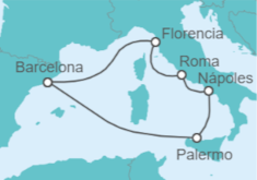 Itinerario del Crucero Mediterráneo Occidental - Disney Cruise Line