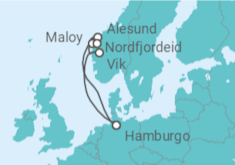 Itinerario del Crucero Fiordos noruegos - Costa Cruceros