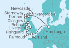 Itinerario del Crucero Reino Unido - AIDA